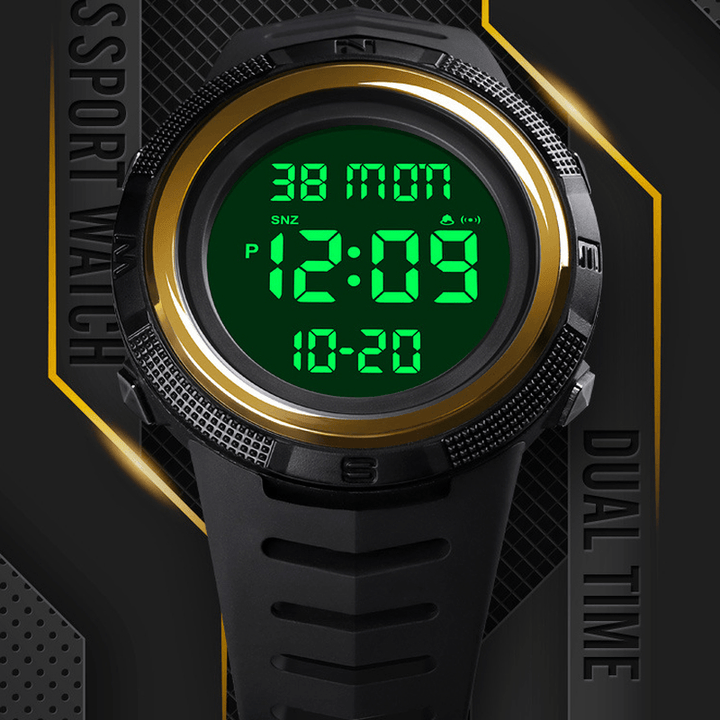 SKMEI 1632 Sport Watch Date Week Display Chronograph Stopwatch Waterproof LED Night Digital Watch - MRSLM