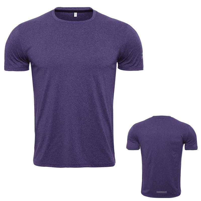 Men'S Loose Large Size Quick-Drying T-Shirt round Neck Stretch Fitness Clothing - MRSLM