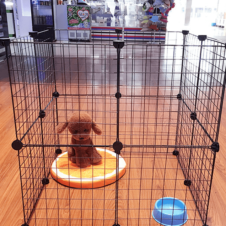 Foldable Pet Playpen Iron Fence Puppy Kennel House Exercise Training Puppy Space Dog Supplies Rabbits Guinea Pig Cage - MRSLM