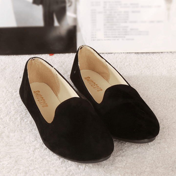 US Size 5-11 Women Flats Comfortable Casual Slip on Pointed Toe Suede Flat Loafers Shoes - MRSLM