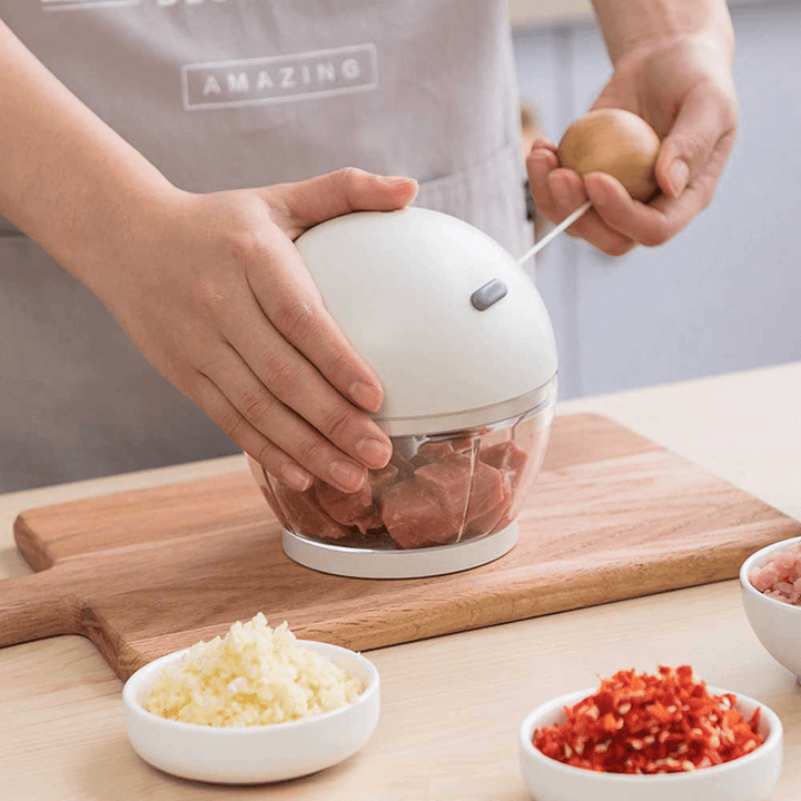 500ML Meat Grinder Manual Pull Stirring Garlic Dumpling Stuffing Artifact for Kitchen Slicing Tool - MRSLM