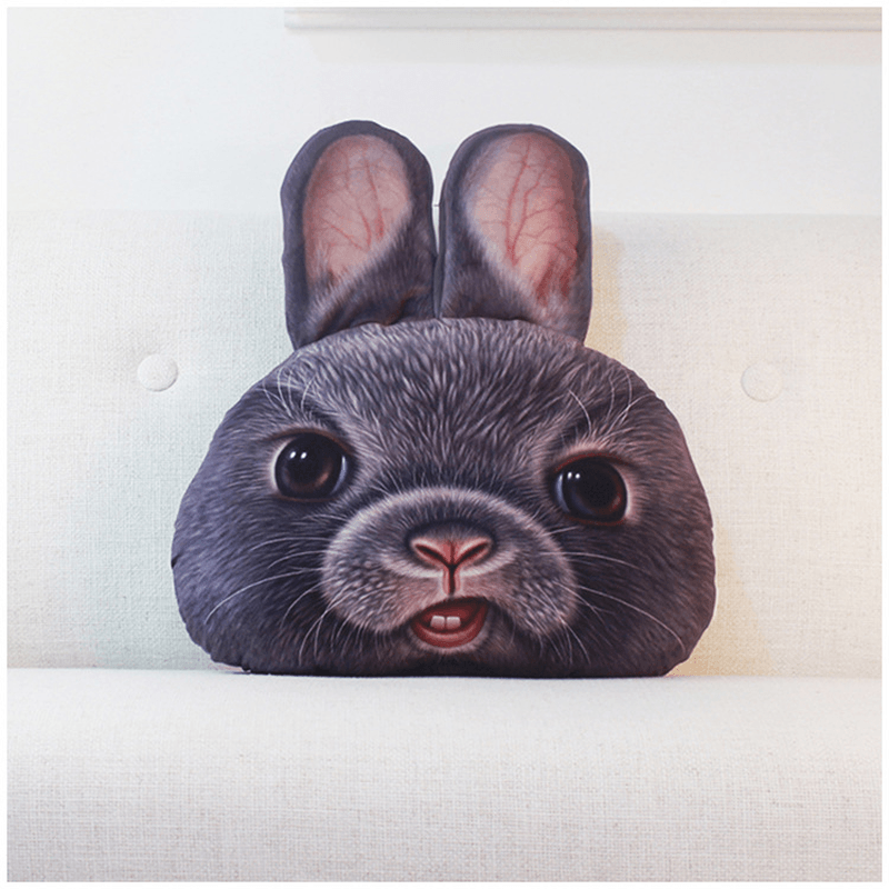 49X34Cm Creative PP Cotton 3D Bear Rabbit Cushion Animal Head Pillow Birthday Gift Trick Toys - MRSLM