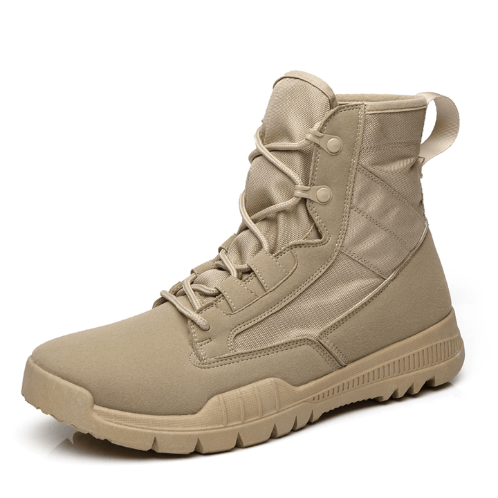 Men Synthetic Suede Outdoor Slip Resistant Outdoor Combat Boots - MRSLM