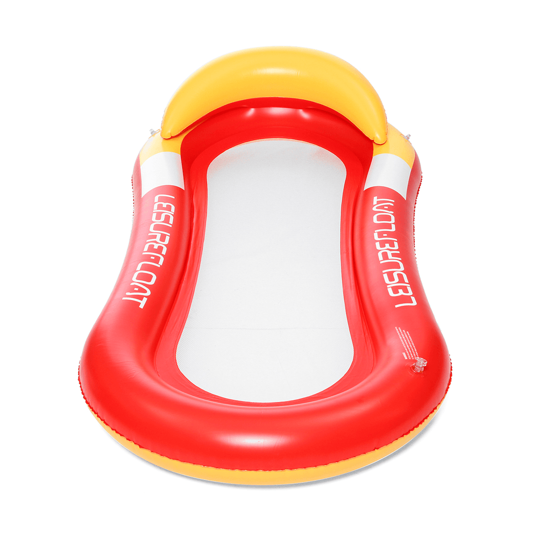 160X90Cm Inflatable Float Lounge Inflatable Chair with Headrest Block UV Shading Effect Row Raft Outdoor for Kids Adults Swimming Pool - MRSLM
