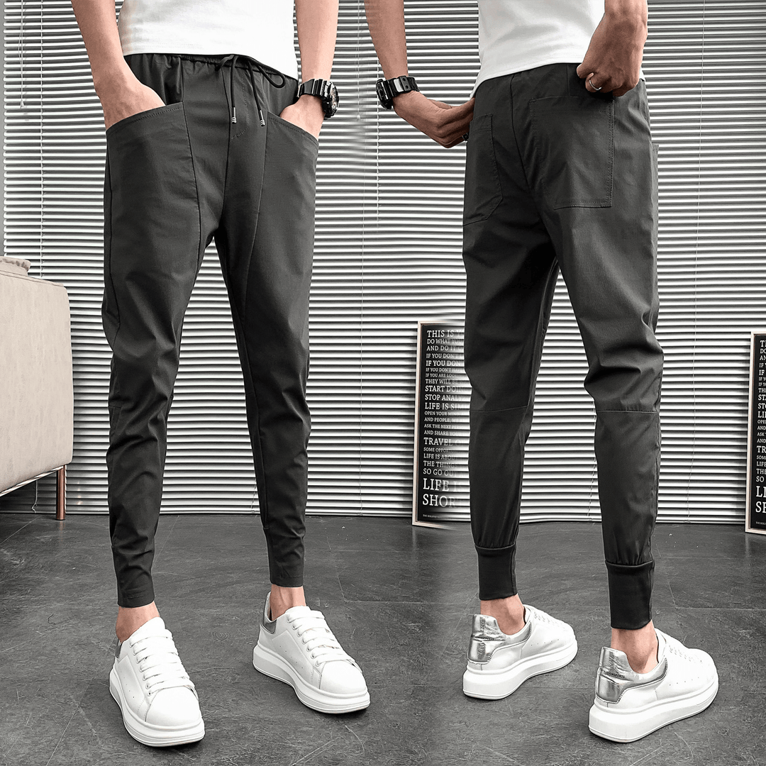 Slim Trousers Solid Color Harlan Trousers - MRSLM