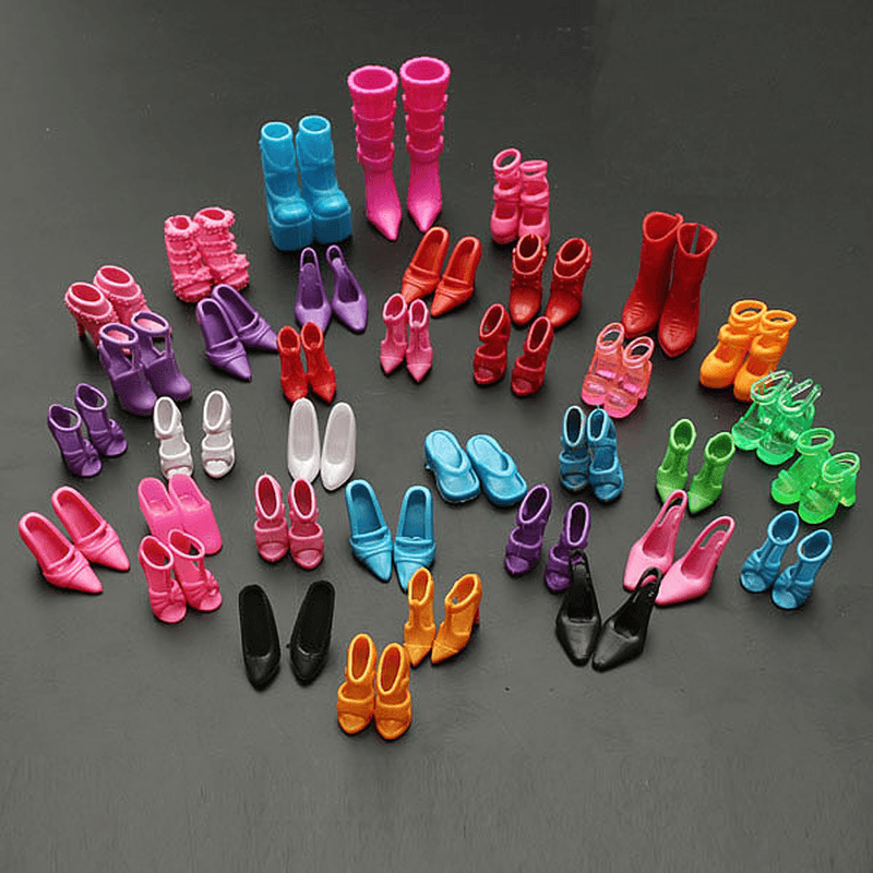 60 Pairs Trendy Multiple Styles Heels Sandals Doll - MRSLM