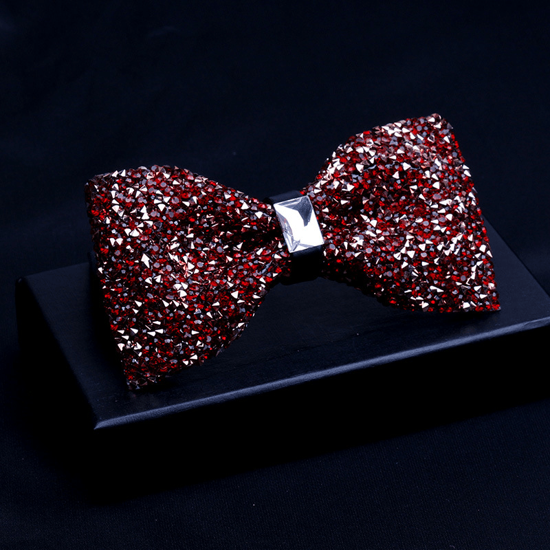 Fashionable Men'S Shiny Diamond Bow Tie - MRSLM