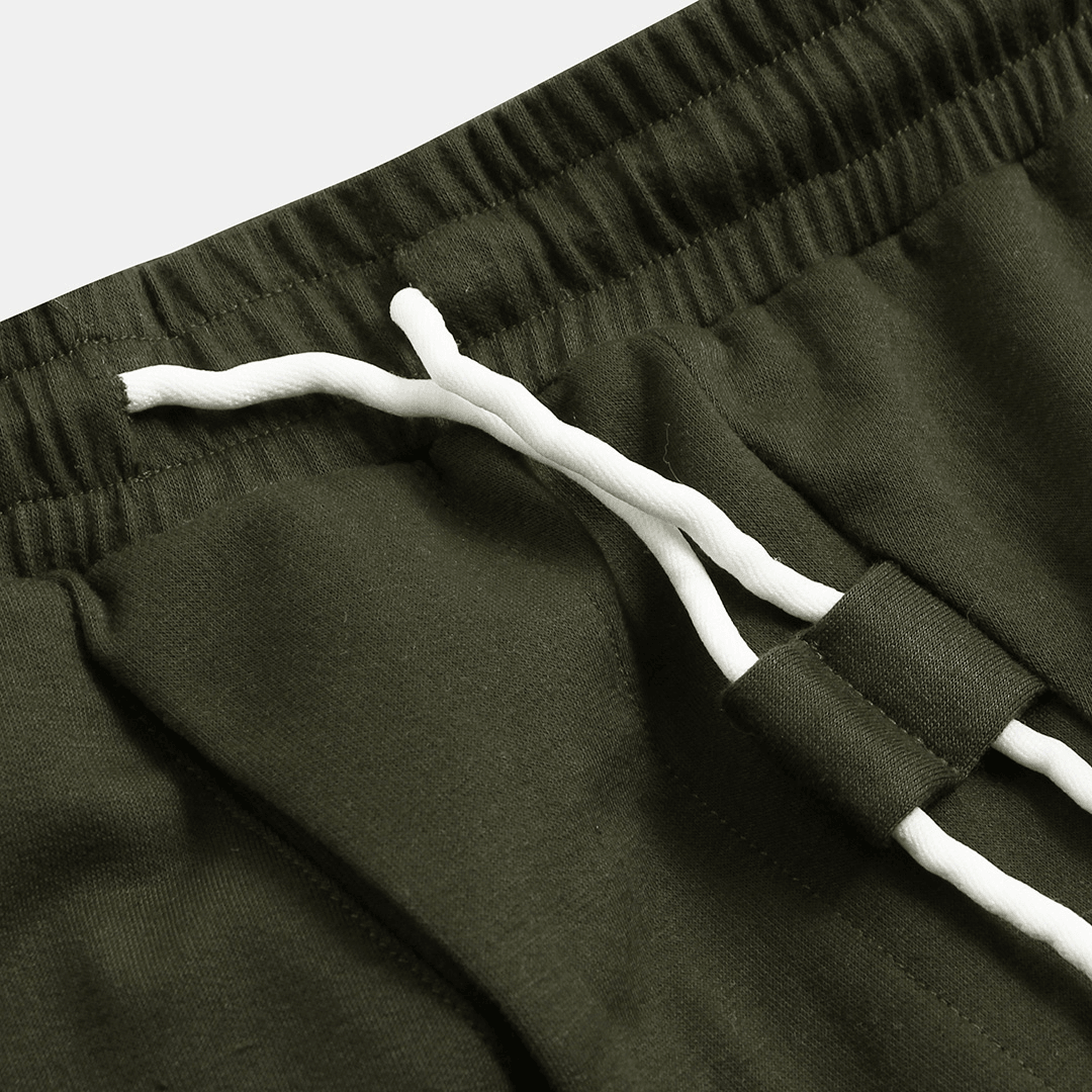 Men'S Army Green Cotton Shorts Drop Crotch Pants - MRSLM