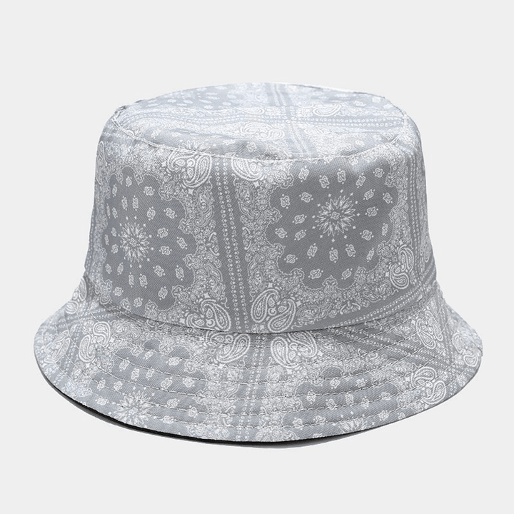 Women Double-Sided Summer UV Protection Cashew Flower Pattern Embroidery Casual Stylish Sun Hat Bucket Hat - MRSLM