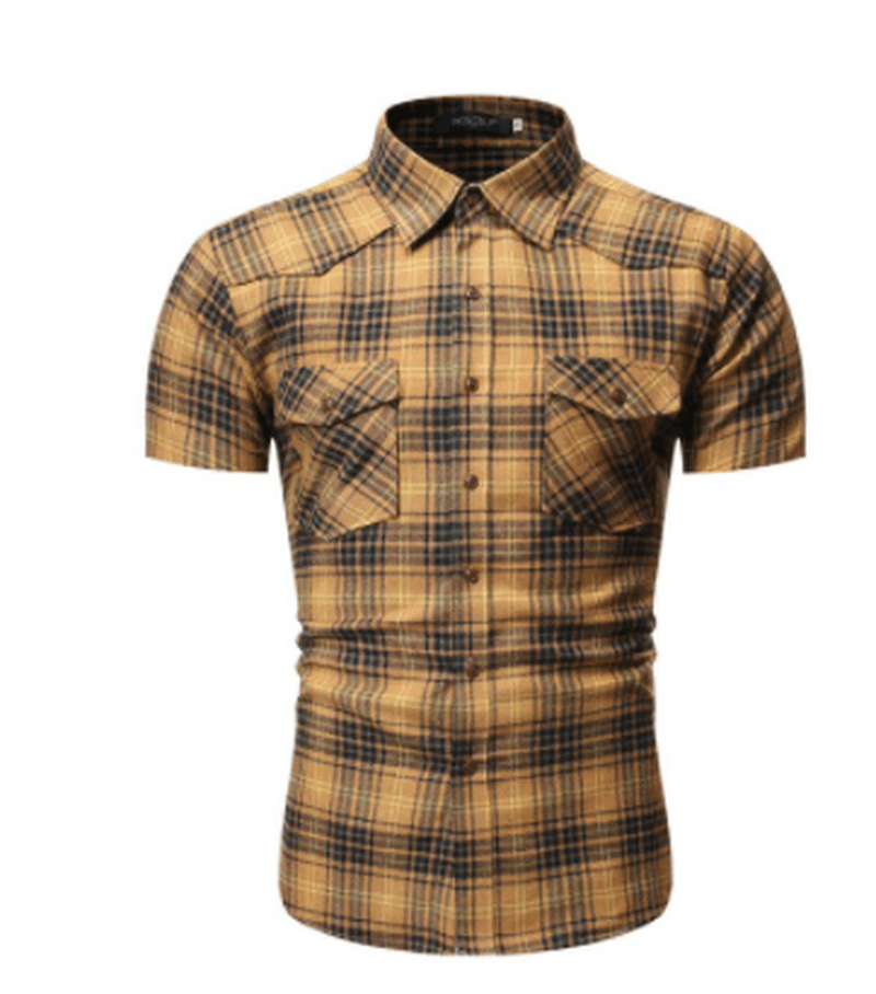 Men'S Plaid Shirt Casual Style plus Size - MRSLM