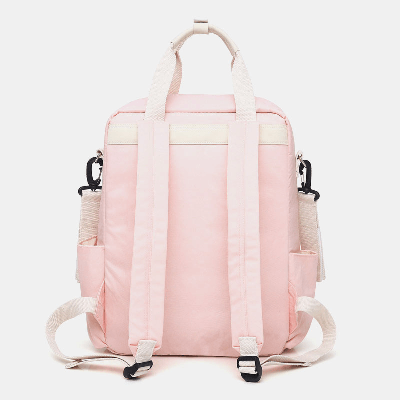 Women Large Capacity Casual Patchwork Pure Color Waterproof Backpack - MRSLM