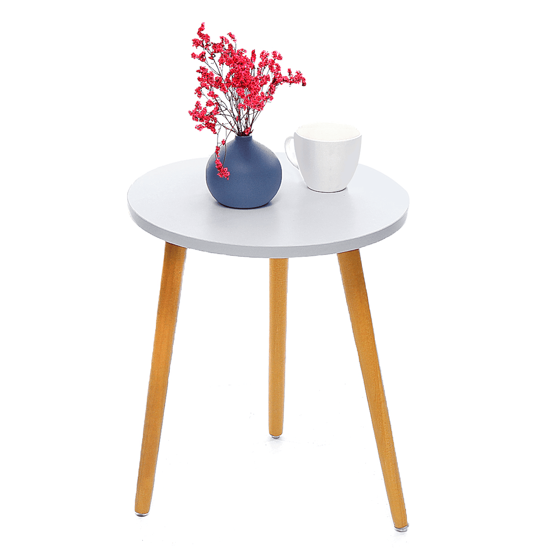 Mansifeier Mini round End Table Anti-Skid Smooth Desktop Solid Wood Durable for Living Room - MRSLM