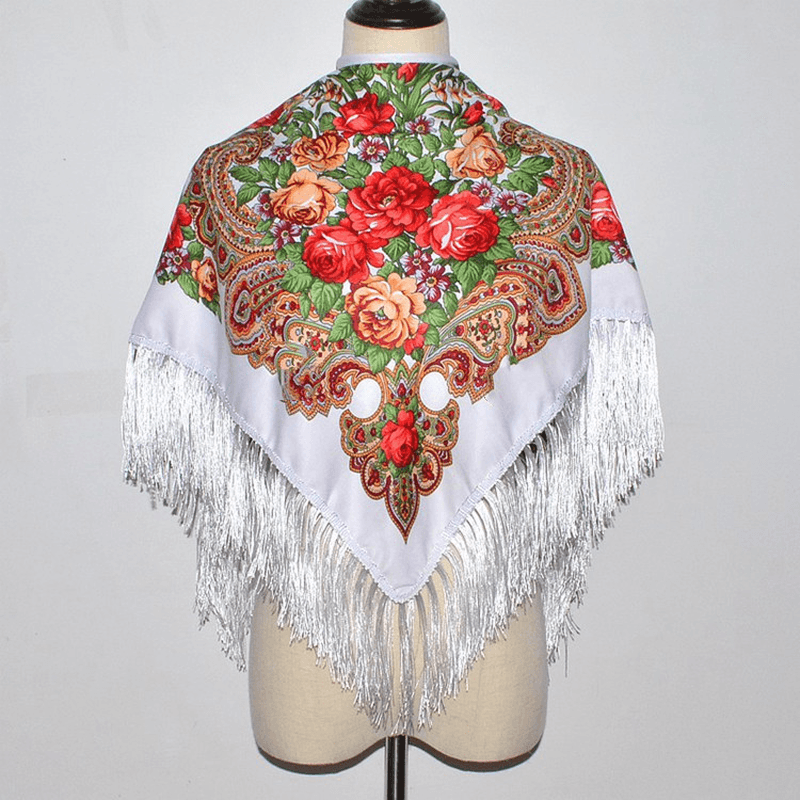 Autumn and Winter Russian Folk Style Cotton Scarf - MRSLM