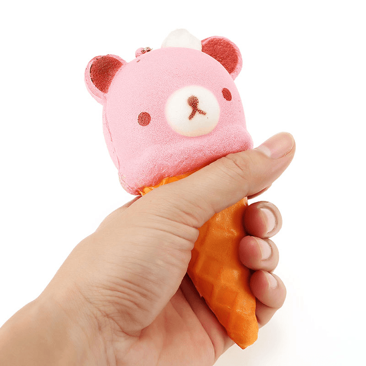 Squishy Ice Cream Bear Soft Slow Rising Collection Gift Decor Squish Squeeze Toy - MRSLM