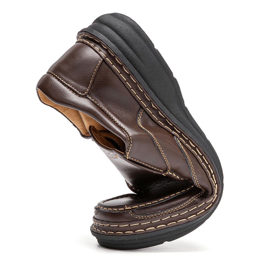 Men Breathable Slip Resistant Soft Sole Comfy Slip-On Casual Shoes - MRSLM