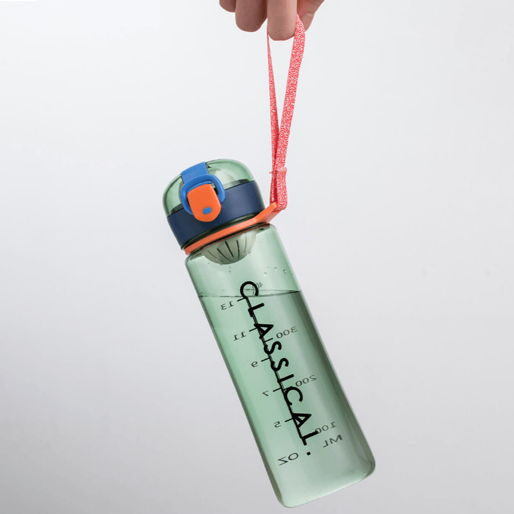 Jordan&Judy 500Ml BPA Free Water Bottle with Locking Flip-Flop Lid Leakproof Dustproof Cap Colorful Sport Water Bottle Camping Travel From - MRSLM