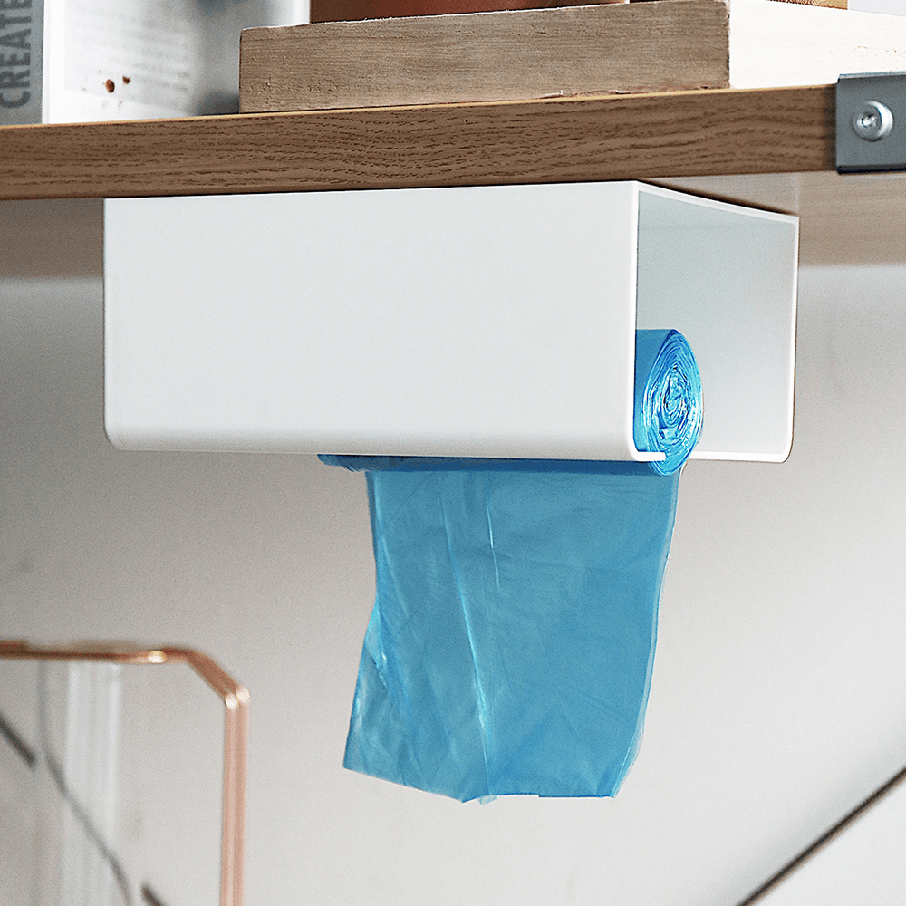 Japanese Style Portable Traceless Toilet Paper Holder Household Tissue Box Plastic Toilet Towel Holder-White - MRSLM