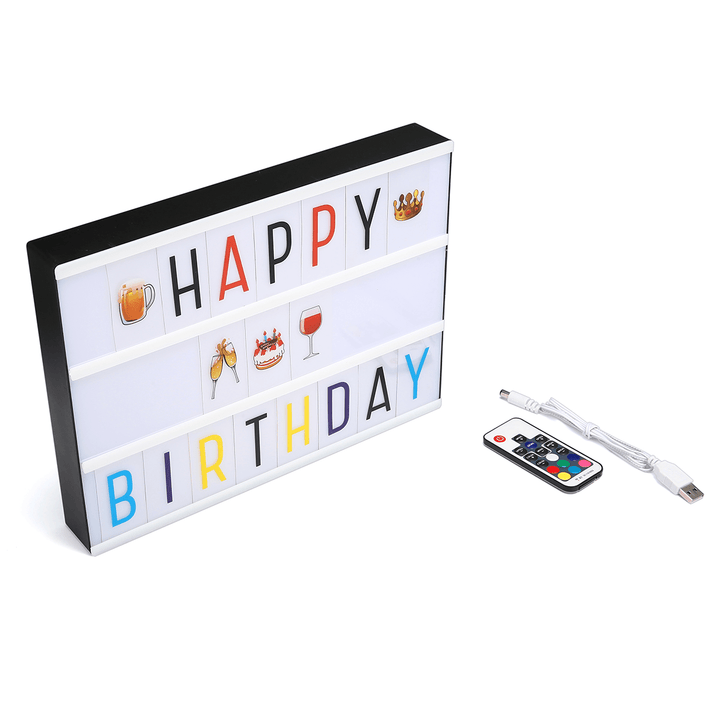 USB A4 7 Color Light Box with Remote Control Home Party Wedding Lamp Decor - MRSLM