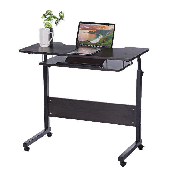 Mobile Rolling Computer Laptop Desk Bedside Workstation Height Adjustable Table Shelf - MRSLM