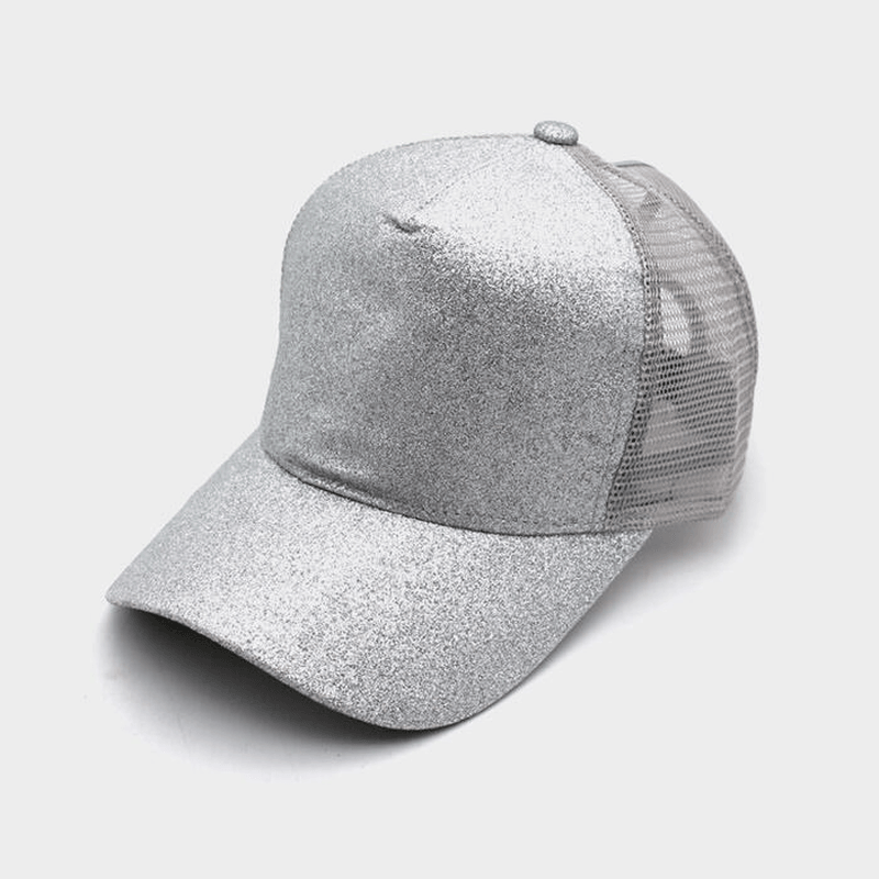 Women Simple Casual Solid Color Visor Breathable Mesh Sun Hat Baseball Hat - MRSLM