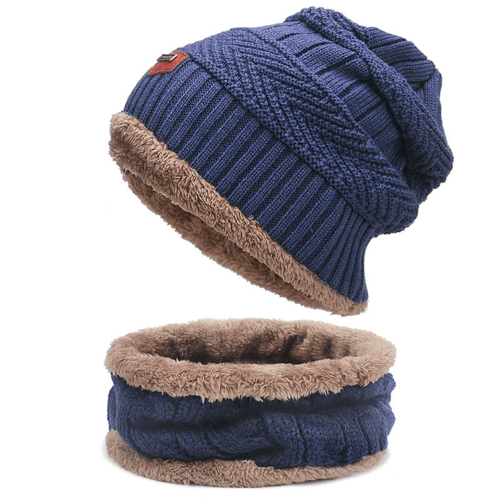 Autumn Winter Hats and Scarves for Men and Women with Velvet Thick - MRSLM