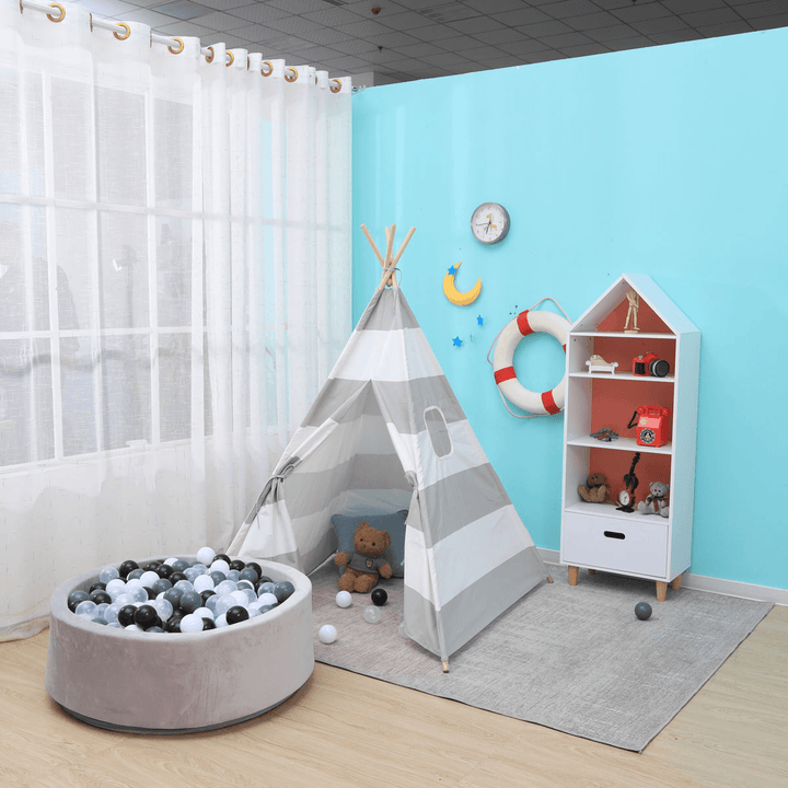 130Cm/160Cm Kids Portable Play Tents Teepee Tipi Play House Children Baby Cotton Canvas Indian Pretend Playhouse Boys＆Girls Gifts - MRSLM