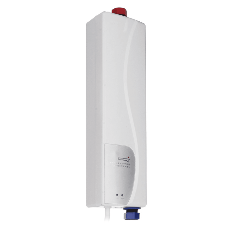 3000W 220V Portable Mini Tankless Electric Shower Instant Kitchen Bathroom Water Heater - MRSLM