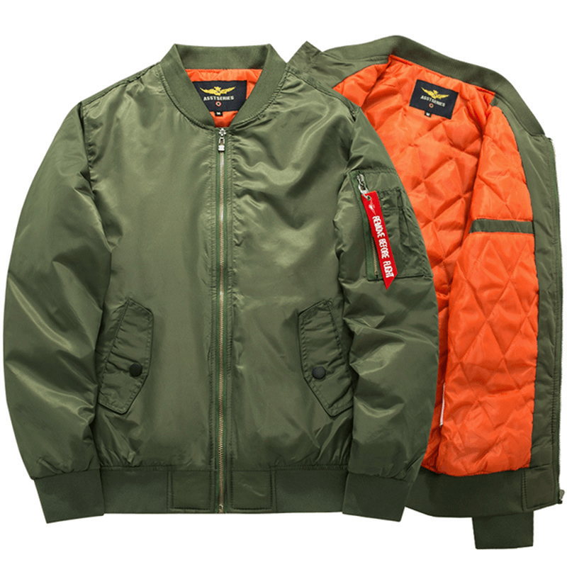 ASSTSERIES plus Size XS-6XL Bomber Jacket Thick Warm Fashion Casual Sport Flight Jacket for Men - MRSLM