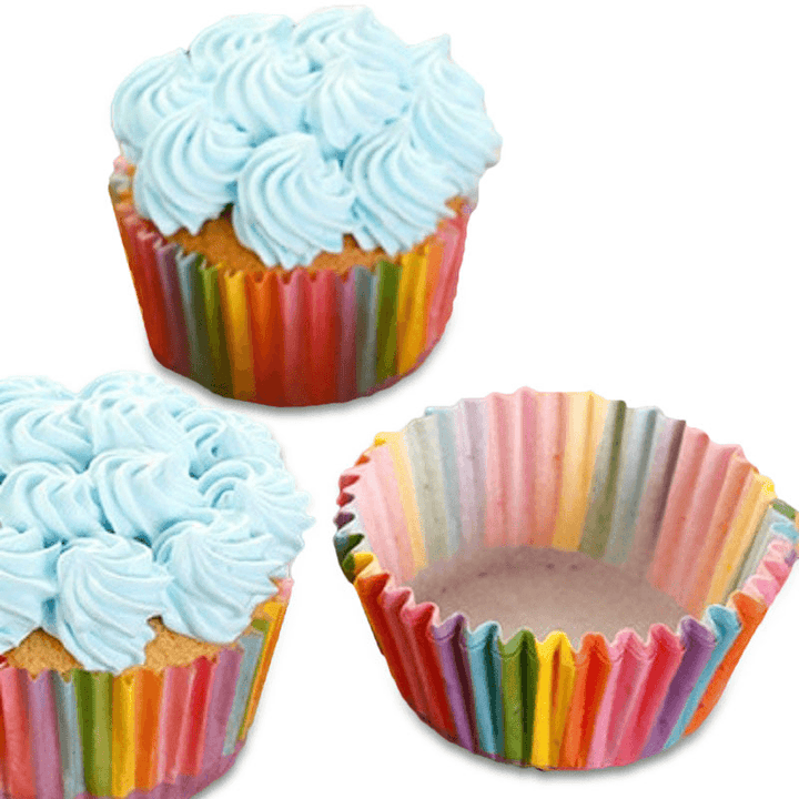Honana Colorful Cupcake Paper Cake Liner Baking Muffin Box Cup Party Tray Cake Mold Decorating Tools Cupcake Paper Thicken Baking Cups Muffin Cupcake Liners 100Pcs Colorful Cupcake Liner Wedding Tool - MRSLM