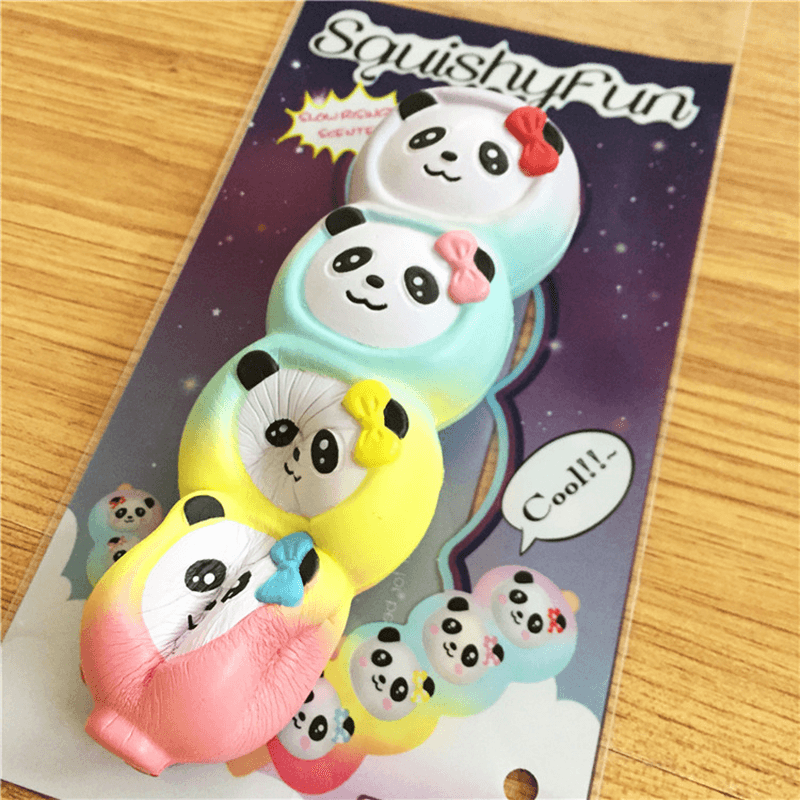Squishyfun Rainbow Panda Candy Stick Squishy 15Cm Slow Rising with Packaging Collection Gift Toy - MRSLM