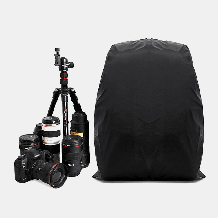 Men Nylon Waterproof Solid Color Large Capacity Camera Equipment Laptop Camera Bag Backpack - MRSLM
