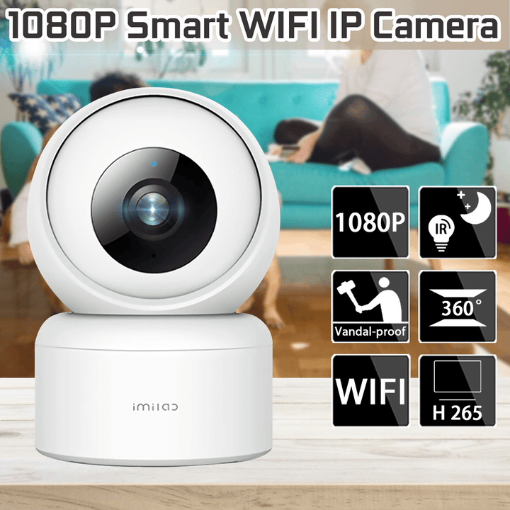IMILAB C20 1080P Smart Home IP Camera Work with Alexa Google Assistant H.265 360° PTZ AI Detection WIFI Security Monitor Cloud Storage - MRSLM