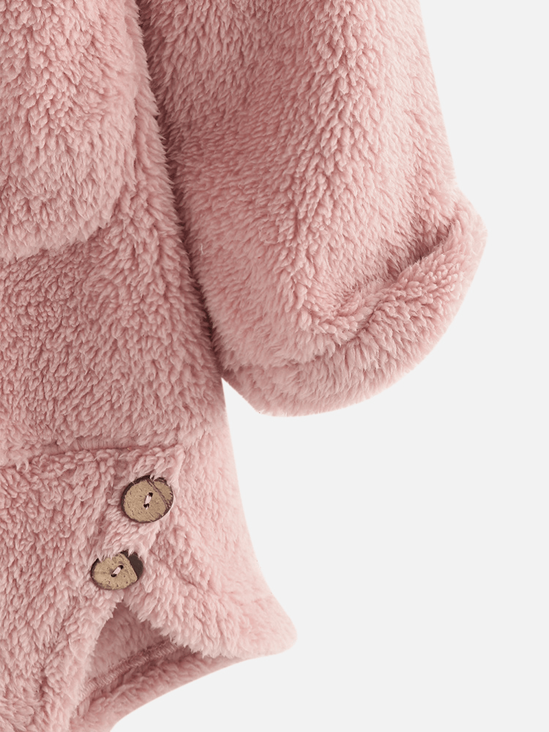 Casual Button Fleece Side Button Pockets Hooded Coats for Women - MRSLM