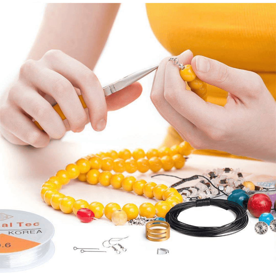1047PCS Set DIY Handmade Necklace Bracelet Earrings Set Jewelry Making Kit - MRSLM