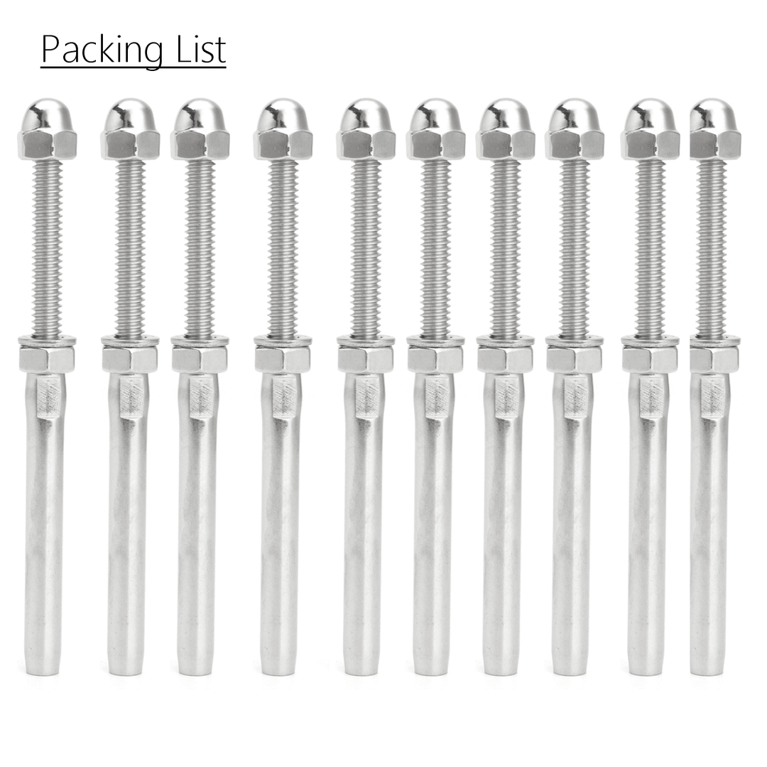 3/16" Cable Hand Swage Stainless Steel Outdoor Indoor T316 Marine Grade Nut - MRSLM