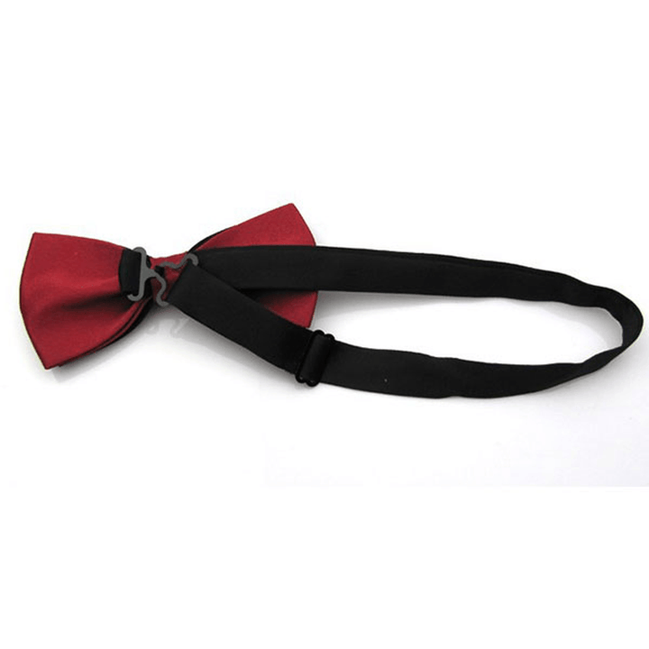Classic Tuxedo Men'S Bowtie Adjustable Wedding Party Solid Tie - MRSLM
