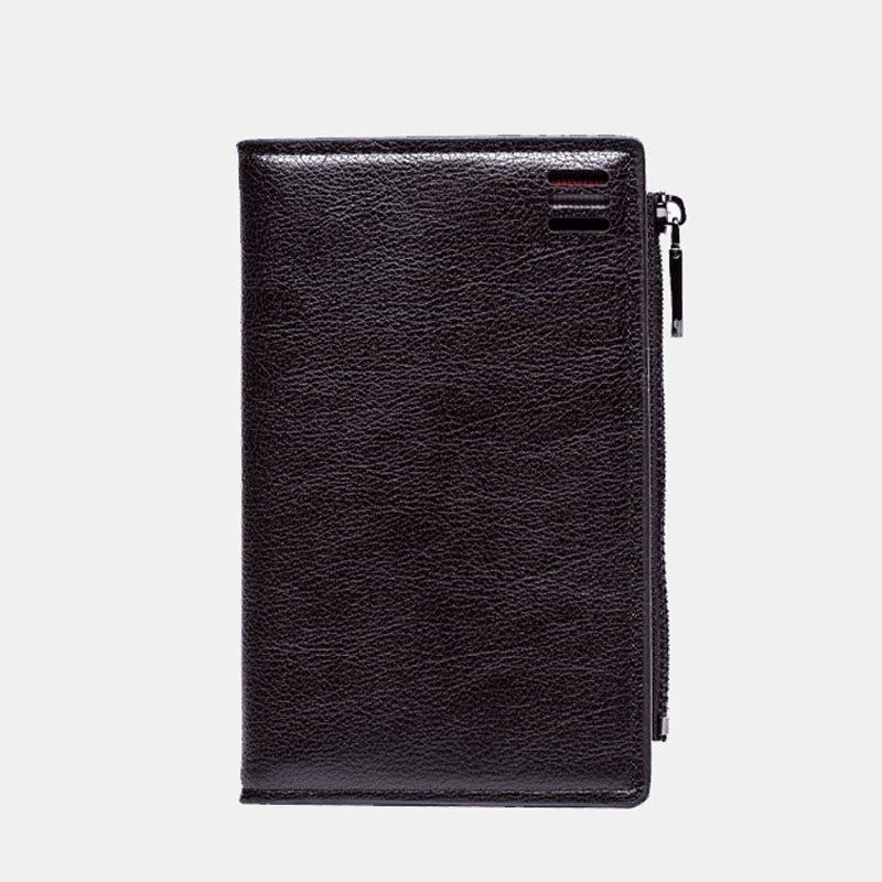 Men Faux Leather Retro Business Multi-Slot Hand Carry Card Holder Wallet Clutch Purse - MRSLM