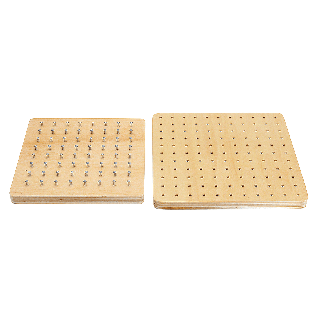 Wooden Nail Board Plate Kids Mathematics Geometry Space Educational Children Toy - MRSLM