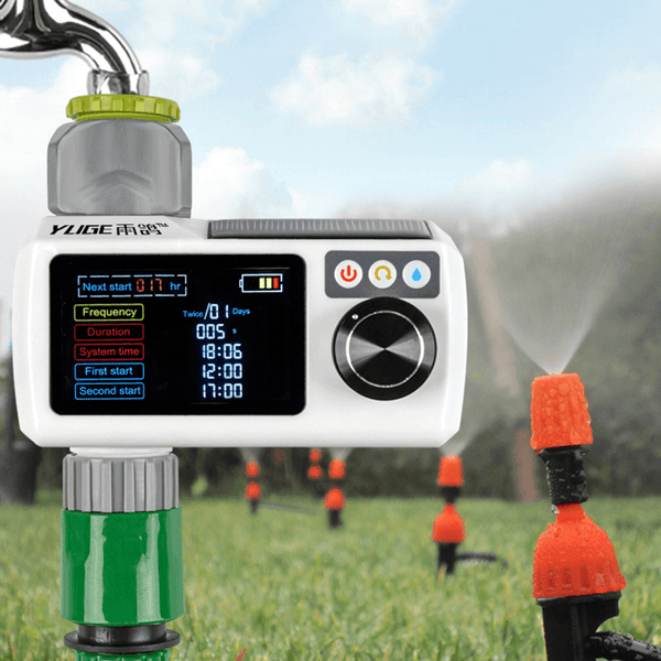 YUGE New LCD Screen Electronic Automatic Sprinkler Controller Rain Sensor Waterproof Irrigation Timer Outdoor Garden Watering Device Irrigation Tool - MRSLM