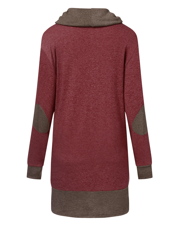 Women Pullover Long Sleeve Patchwork Casual Sweatshirt - MRSLM