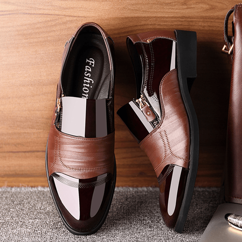 Men Comfy Pointed Toe Leather Business Formal Shoes - MRSLM