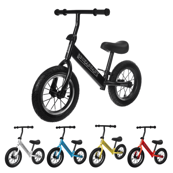 12" Adjustable Seat Toddler Kids Balance Push Bike No Pedal Walking Training Bicycle for 2-6 Years Old - MRSLM