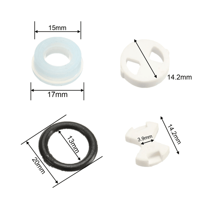 8Pcs Ceramic Disc Silicon Washer Insert Turn Replacement for Valve Tap - MRSLM