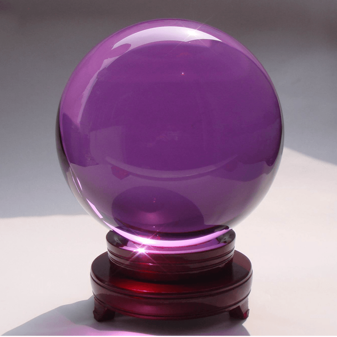 60Mm Natural Purple Amethyst Quartz Crystal Ball Sphere Healing Gemstone Decorations with Stand - MRSLM