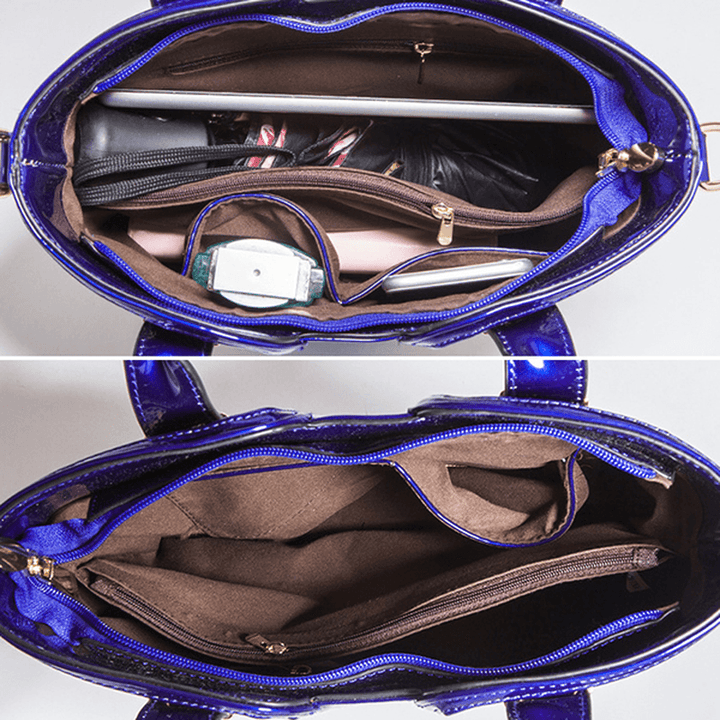 Women Sequin Patent Leather Handbag - MRSLM