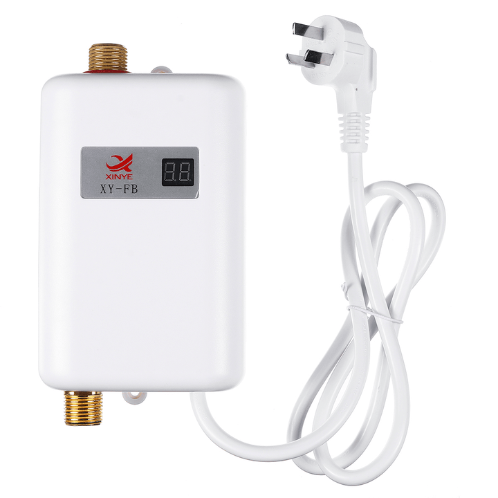 220-240V 3.4KW Mini Electric Tankless Instant Hot Water Heater for Bathroom Kitchen Washing - MRSLM