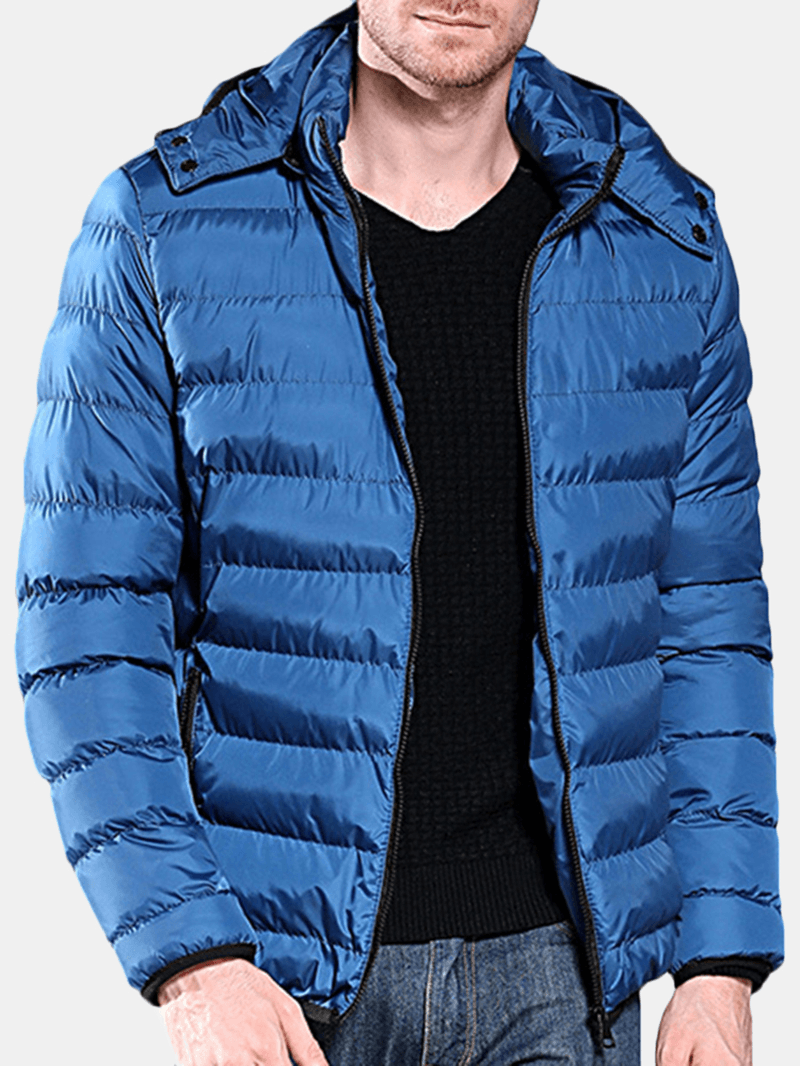 Mens Winter Hooded Windproof Warm Insulated Padded Jacket - MRSLM