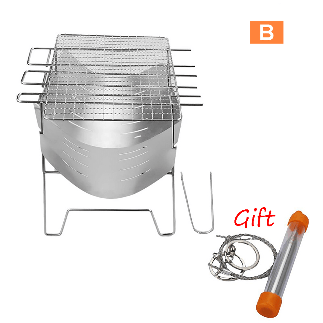 Portable Folding Barbecue Grill Stainless Steel Camping Stove for Outdoor Picnic Camping - MRSLM