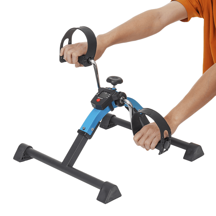 Home Indoor Fitness Bike Anti-Slip Pedal LCD Display Bike Leg Arm Exercise Mini Leg Rehabilitation Cycling Exercise Tools - MRSLM