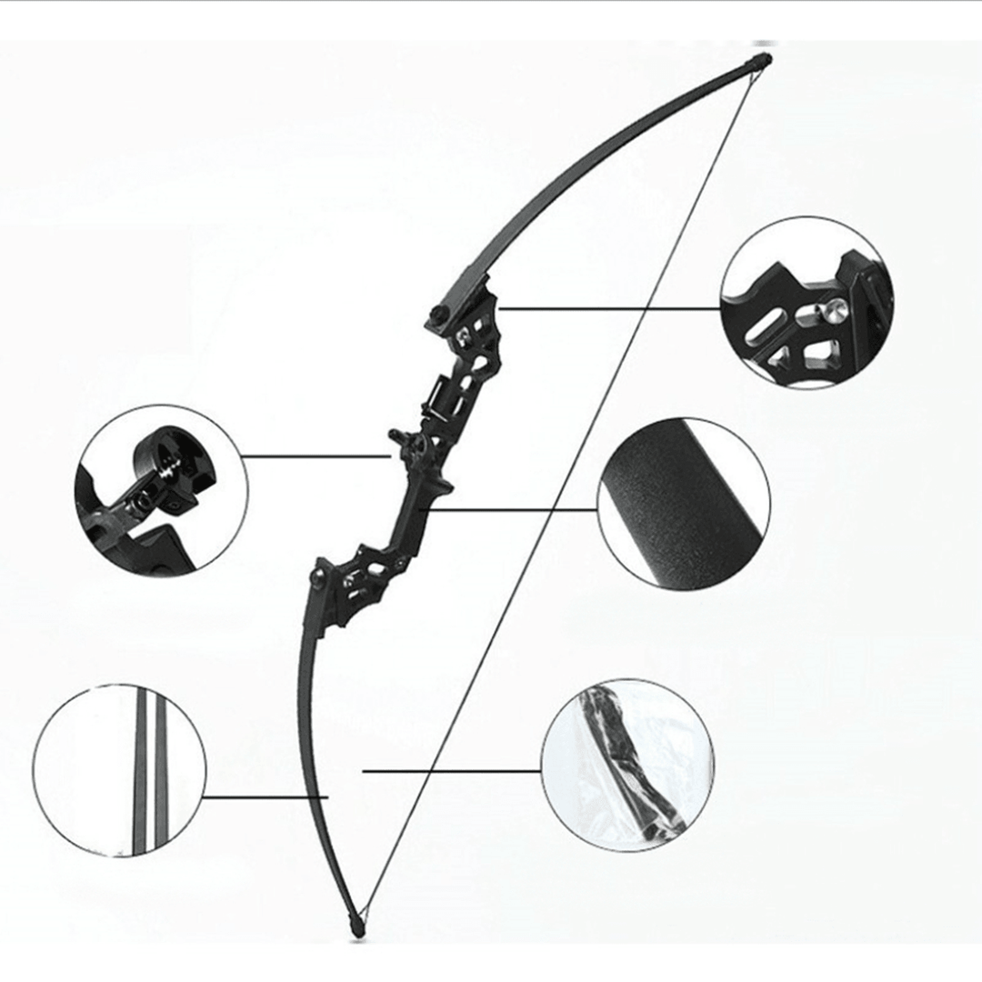 Archery Straight Bow Release 30-40Lbs Takedown Target Game Outdoor Hunting Shooting Tool - MRSLM